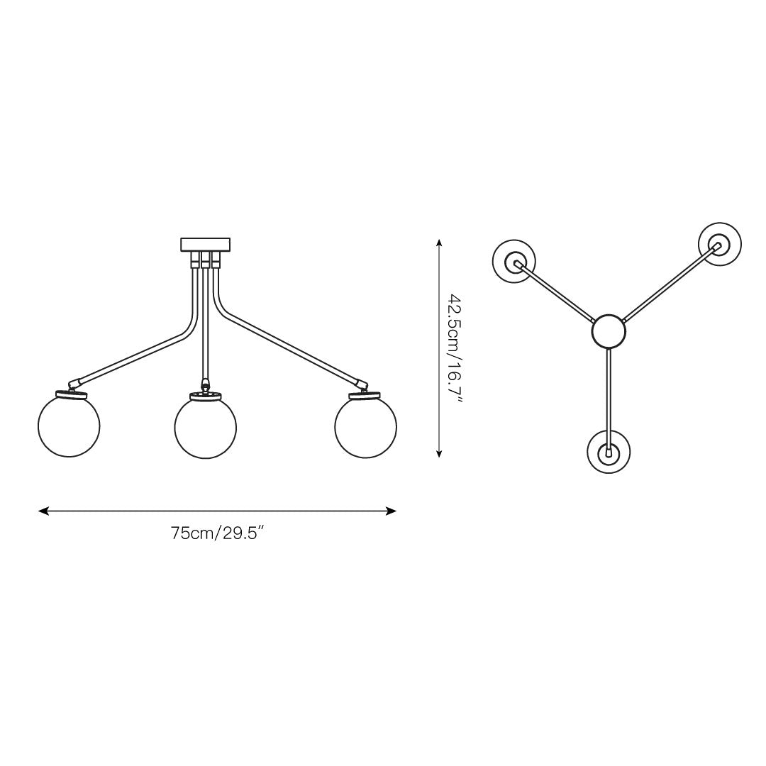 Vatnuvyo Modern Minimalist Brass Glass Ceiling Lamp - Letslighting