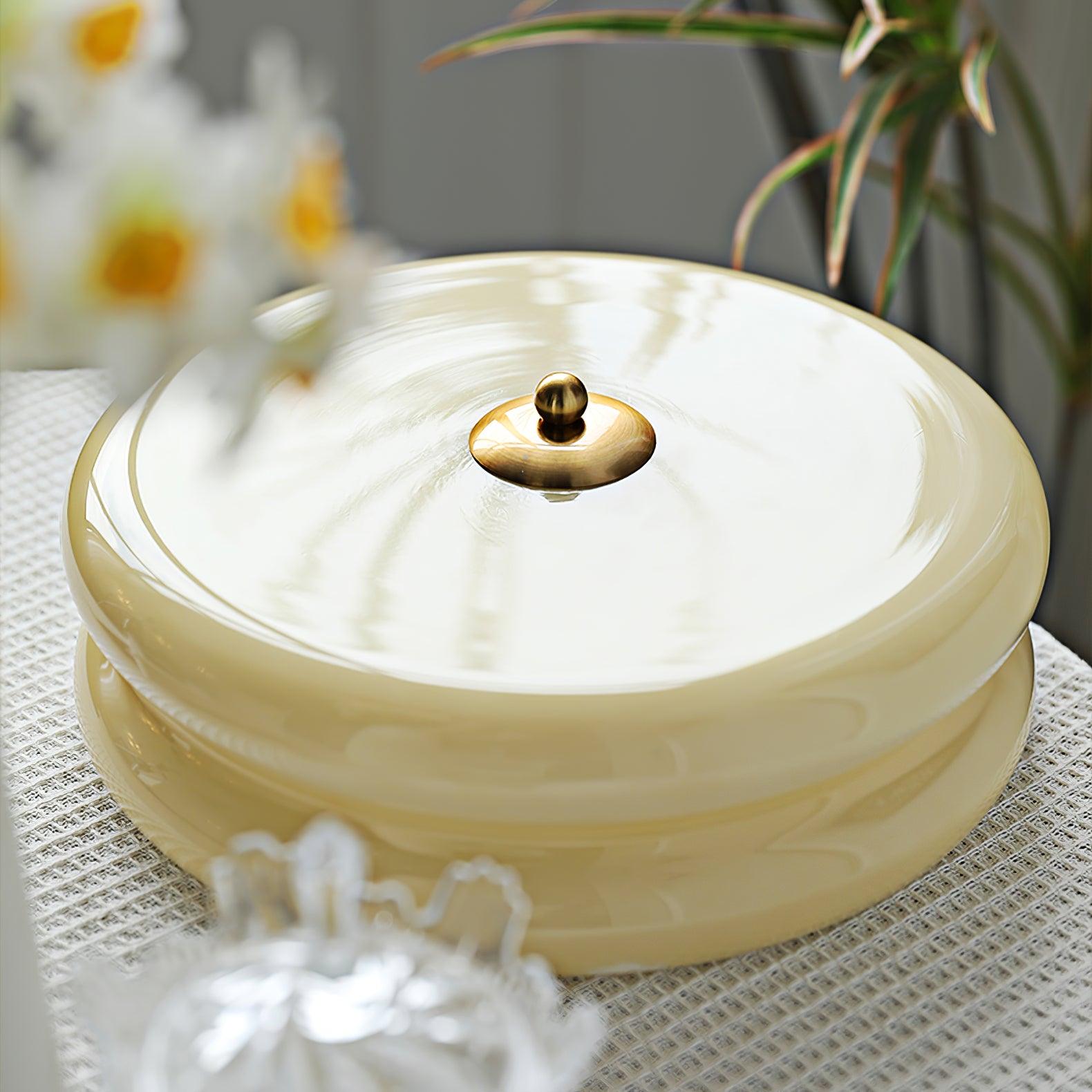 ValentinaVintage Round Flush Mount Ceiling Light Two Layer