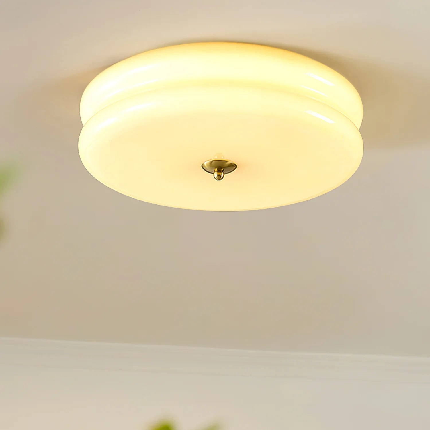 ValentinaVintage Round Flush Mount Ceiling Light Two Layer