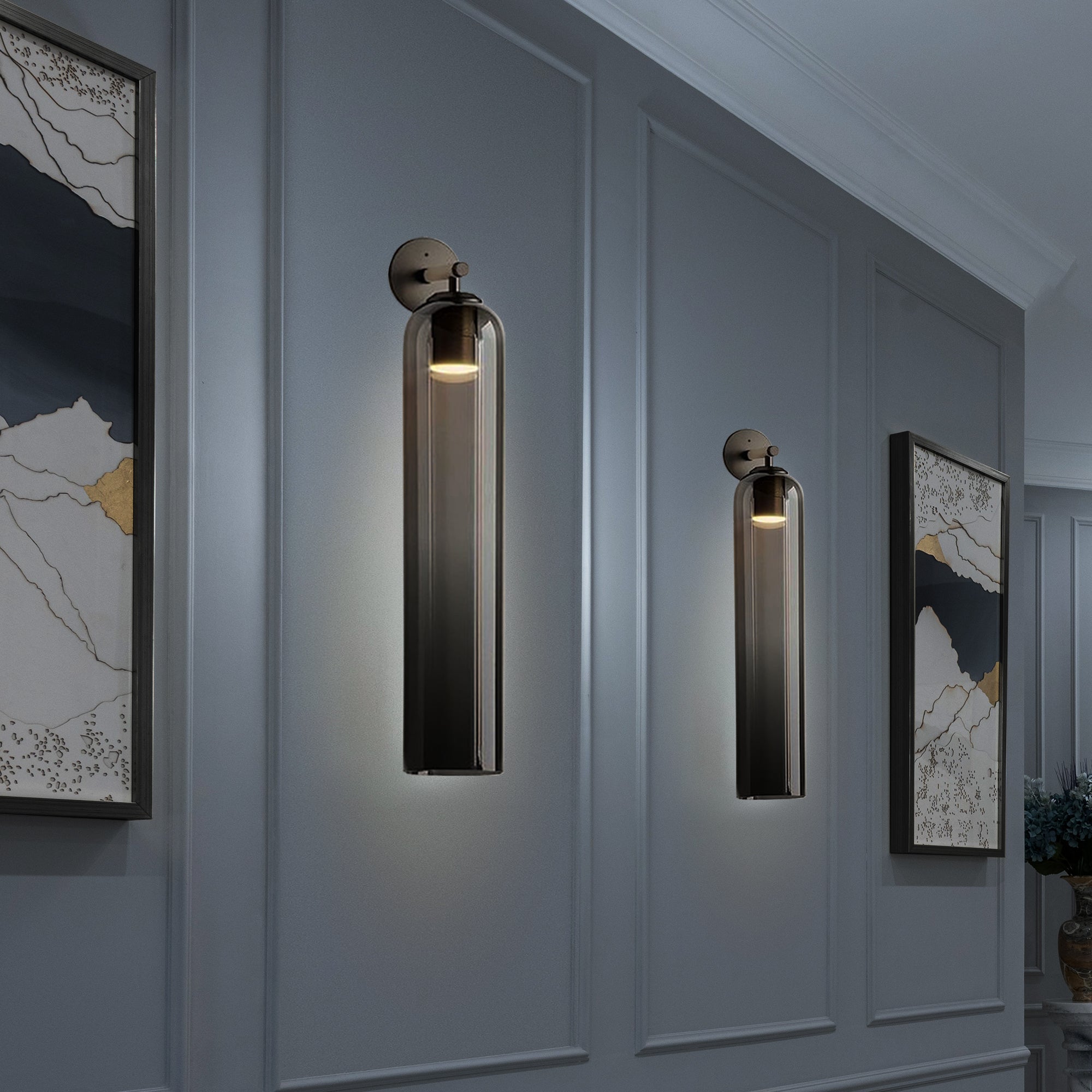 Aria Glass Indoor Wall Lamp Cylindrical