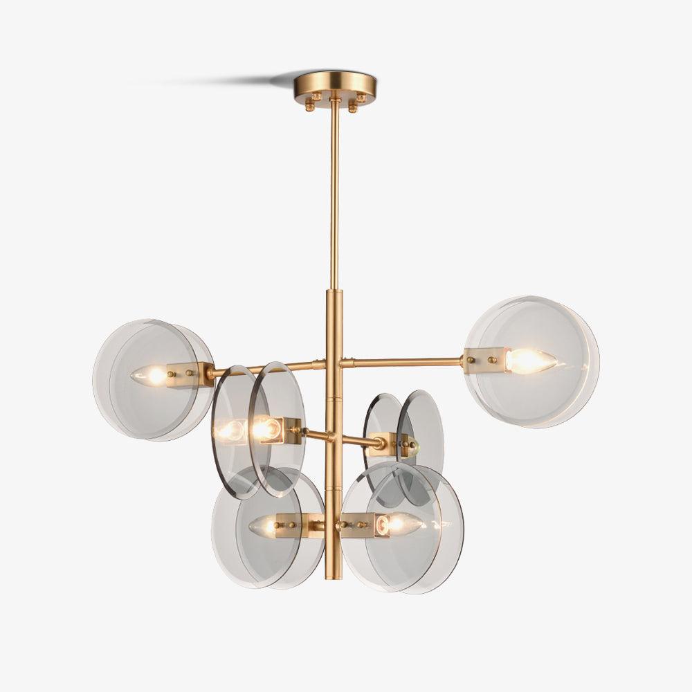 Aurora Chandelier Smoke Glass Round Layered - Letslighting