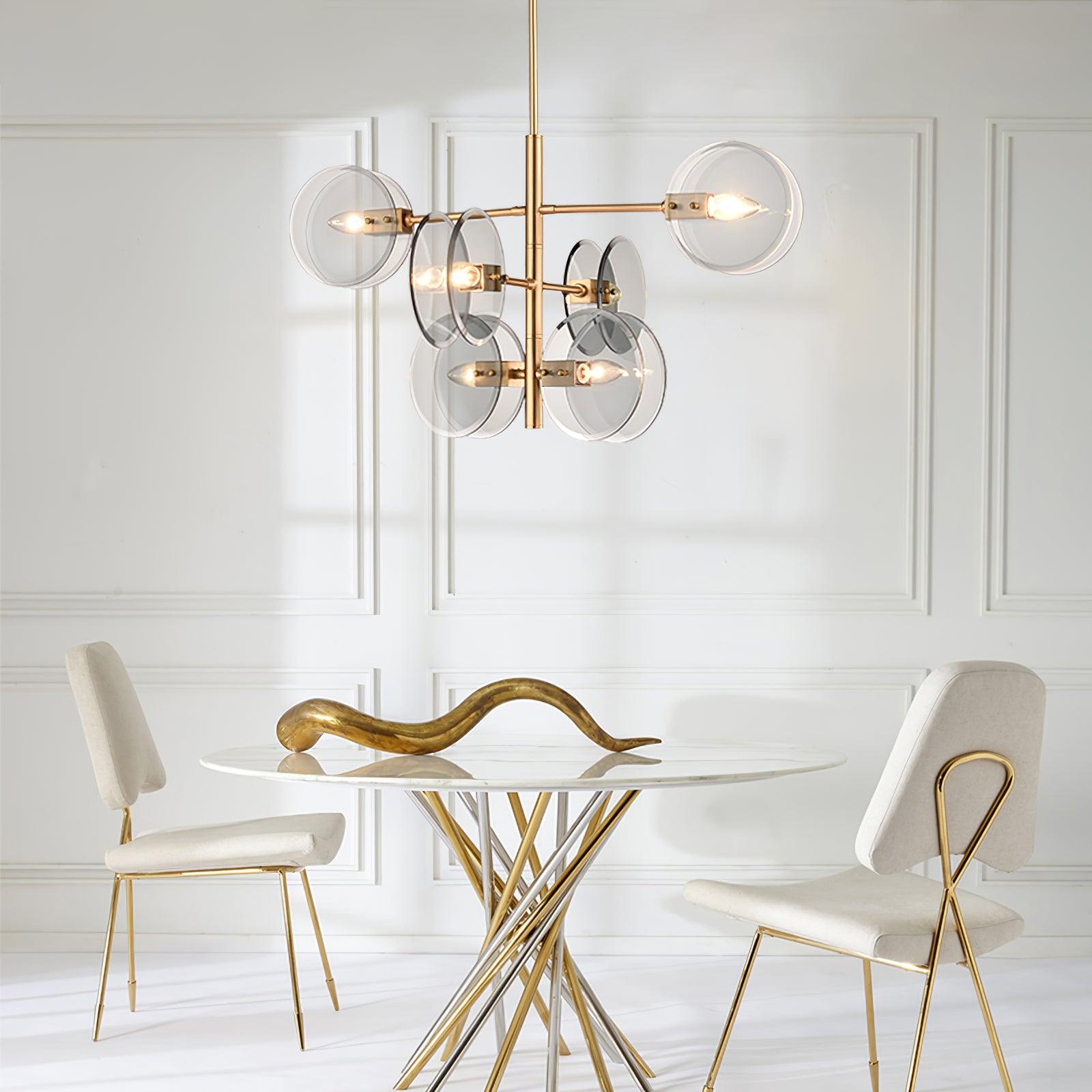 Aurora Chandelier Smoke Glass Round Layered - Letslighting