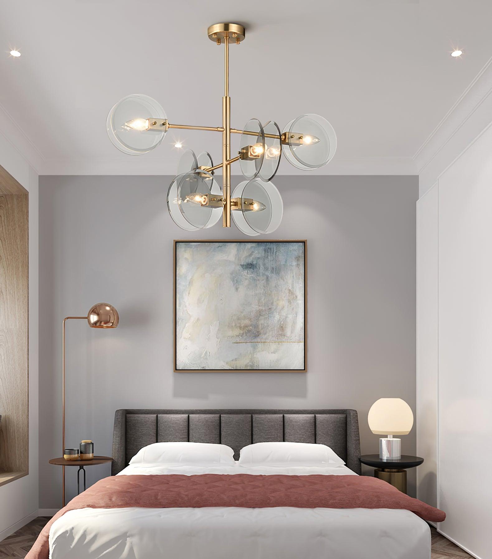 Aurora Chandelier Smoke Glass Round Layered - Letslighting