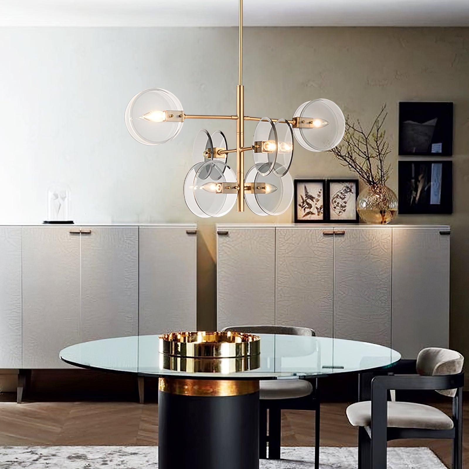 Aurora Chandelier Smoke Glass Round Layered - Letslighting