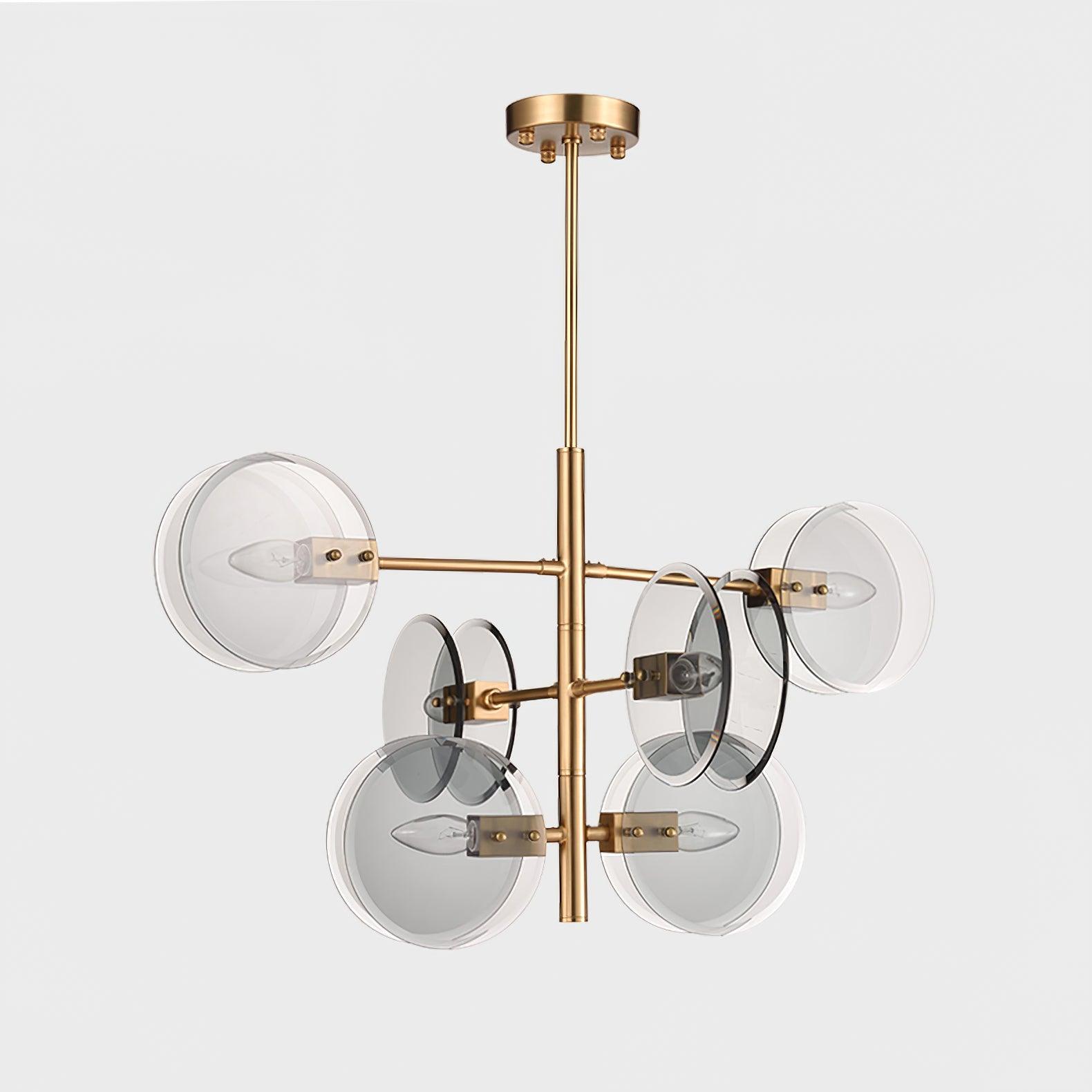 Aurora Chandelier Smoke Glass Round Layered - Letslighting