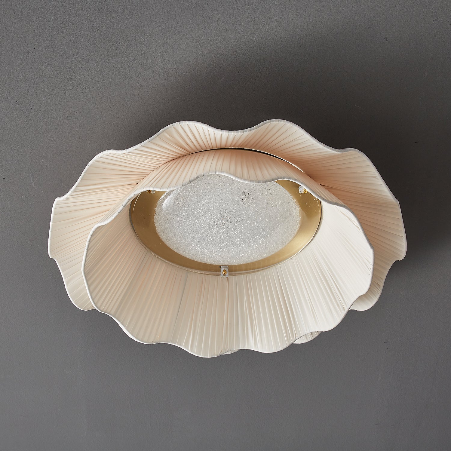 Ritta Fabric Wave Ceiling Light Brass - Letslighting