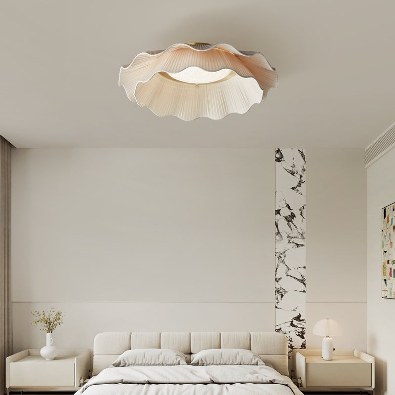 Ritta Fabric Wave Ceiling Light Brass - Letslighting