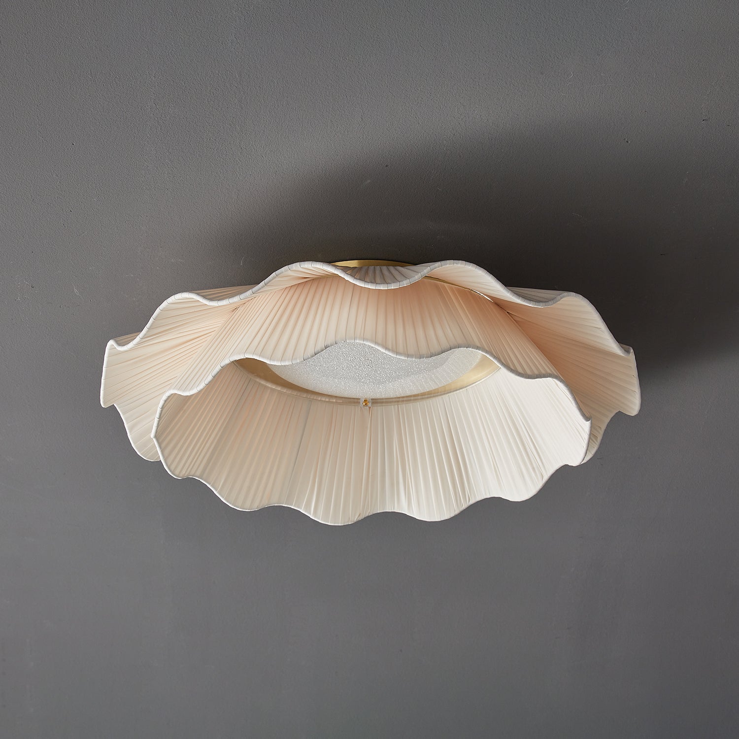 Mylirira Premium Elegance Wave Brass Fabric Ceiling Lamp - Letslighting