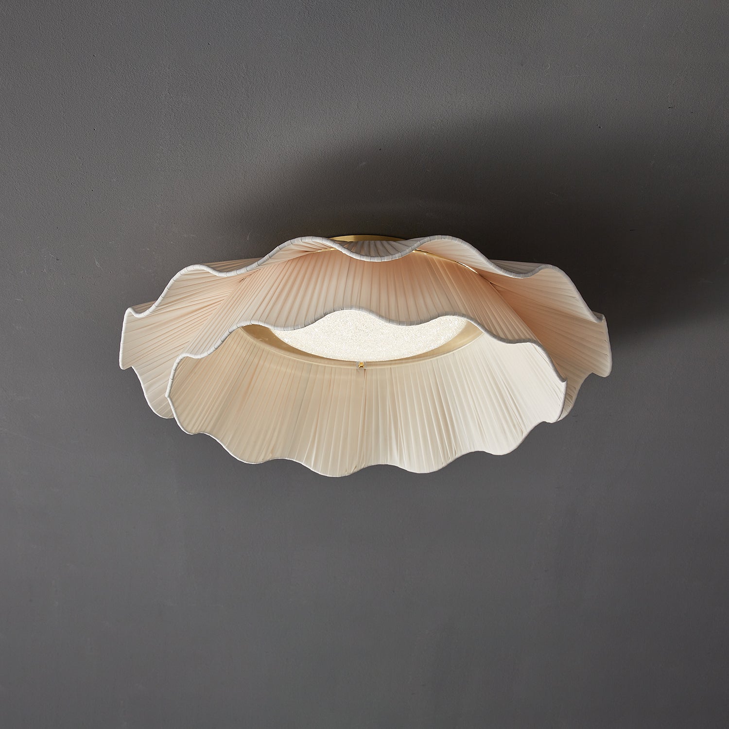 Ritta Fabric Wave Ceiling Light Brass - Letslighting