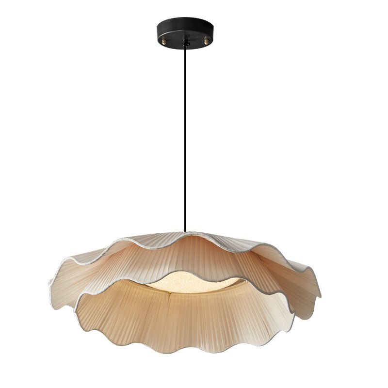 Ellorel Elegance Wave Brass Fabric Pendant Lamp - Letslighting