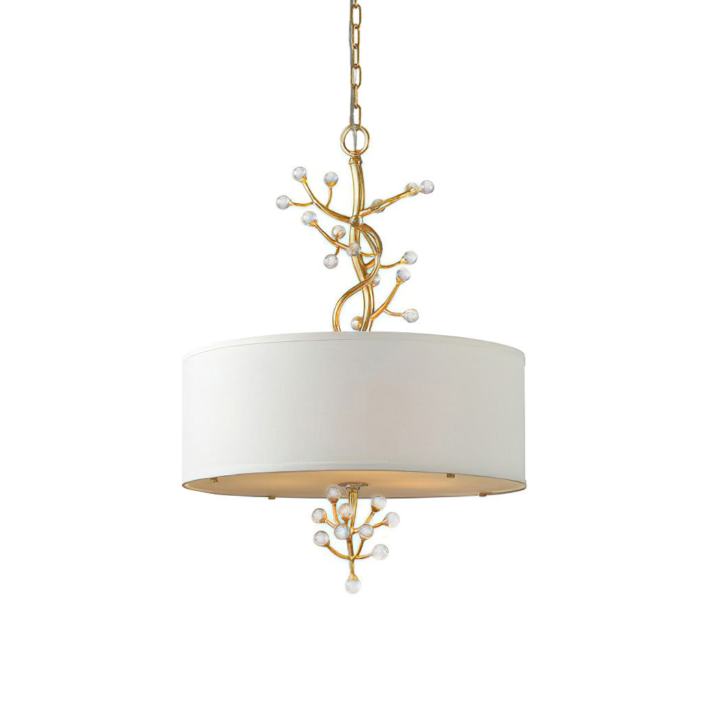 Drum Golden Branches Crystal Decoration Pendant Light - Letslighting