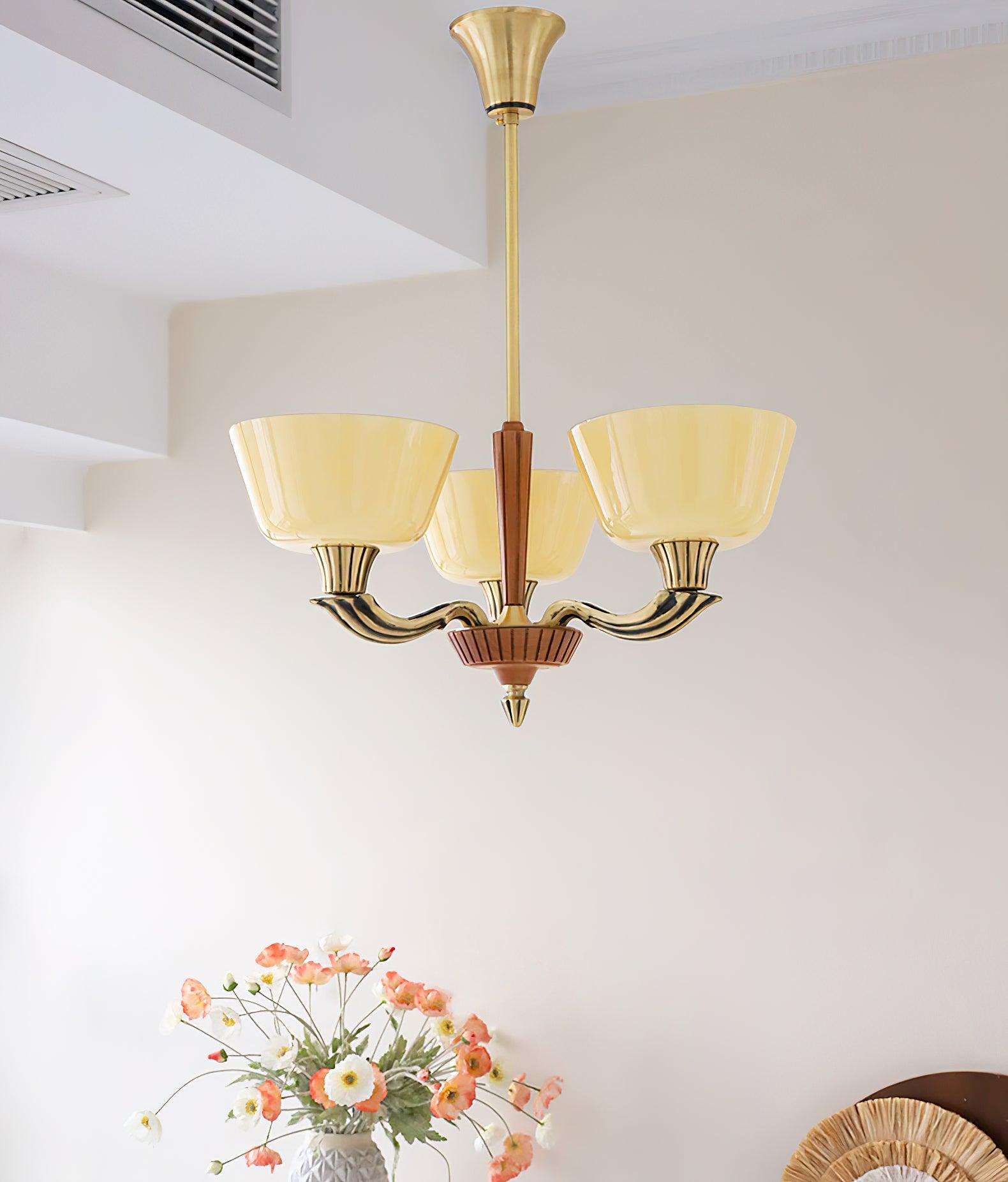 Lustra Chandelier Flared Shade Vintage - Letslighting