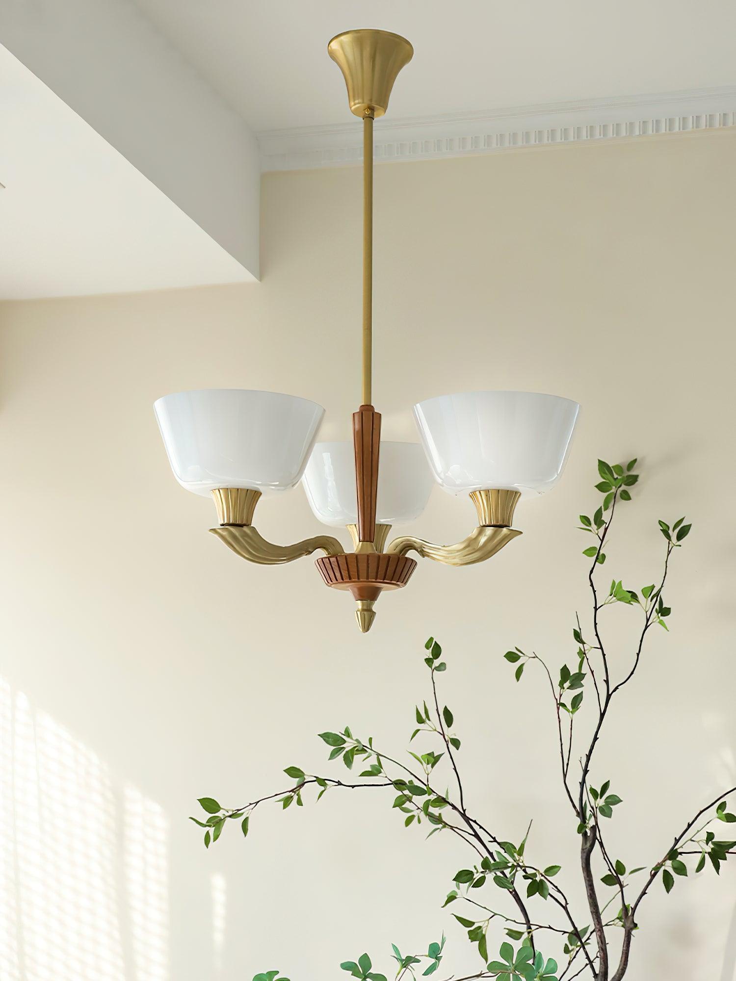 Lustra Chandelier Flared Shade Vintage - Letslighting