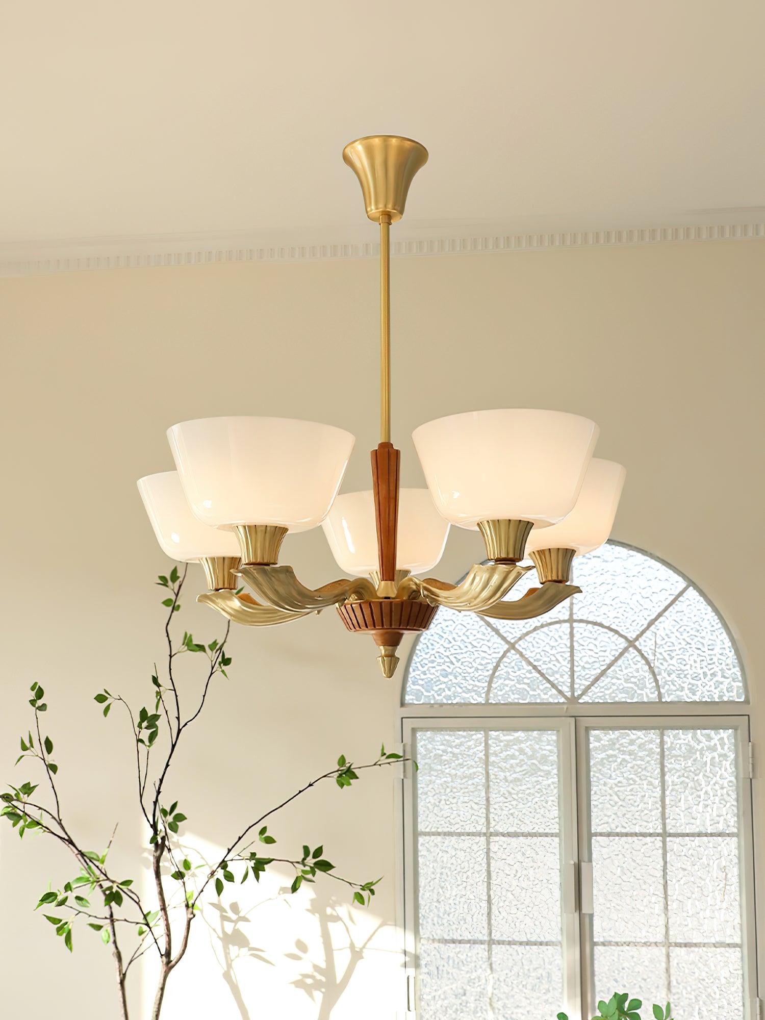 Lustra Chandelier Flared Shade Vintage - Letslighting