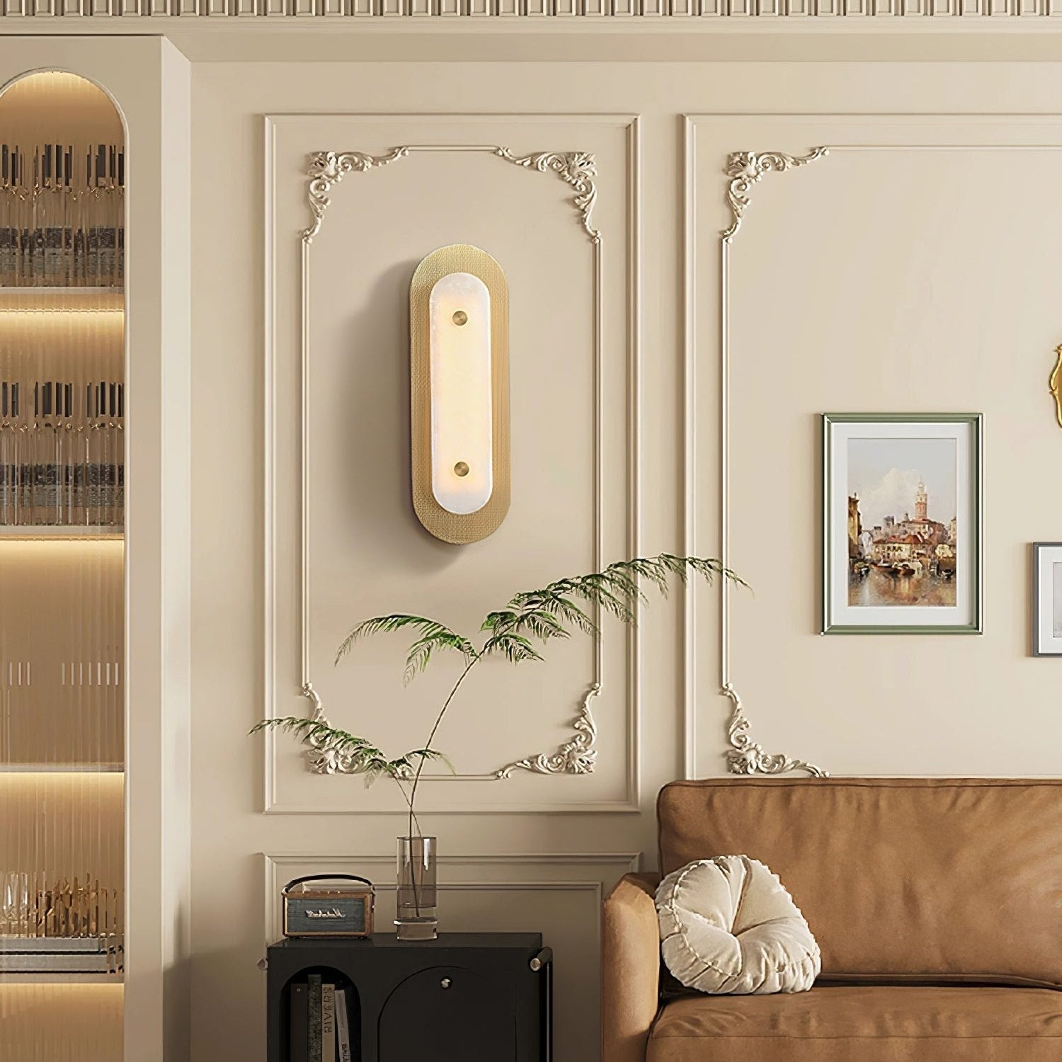 Celaeeth Oval Alabaster Wall Light - Letslighting