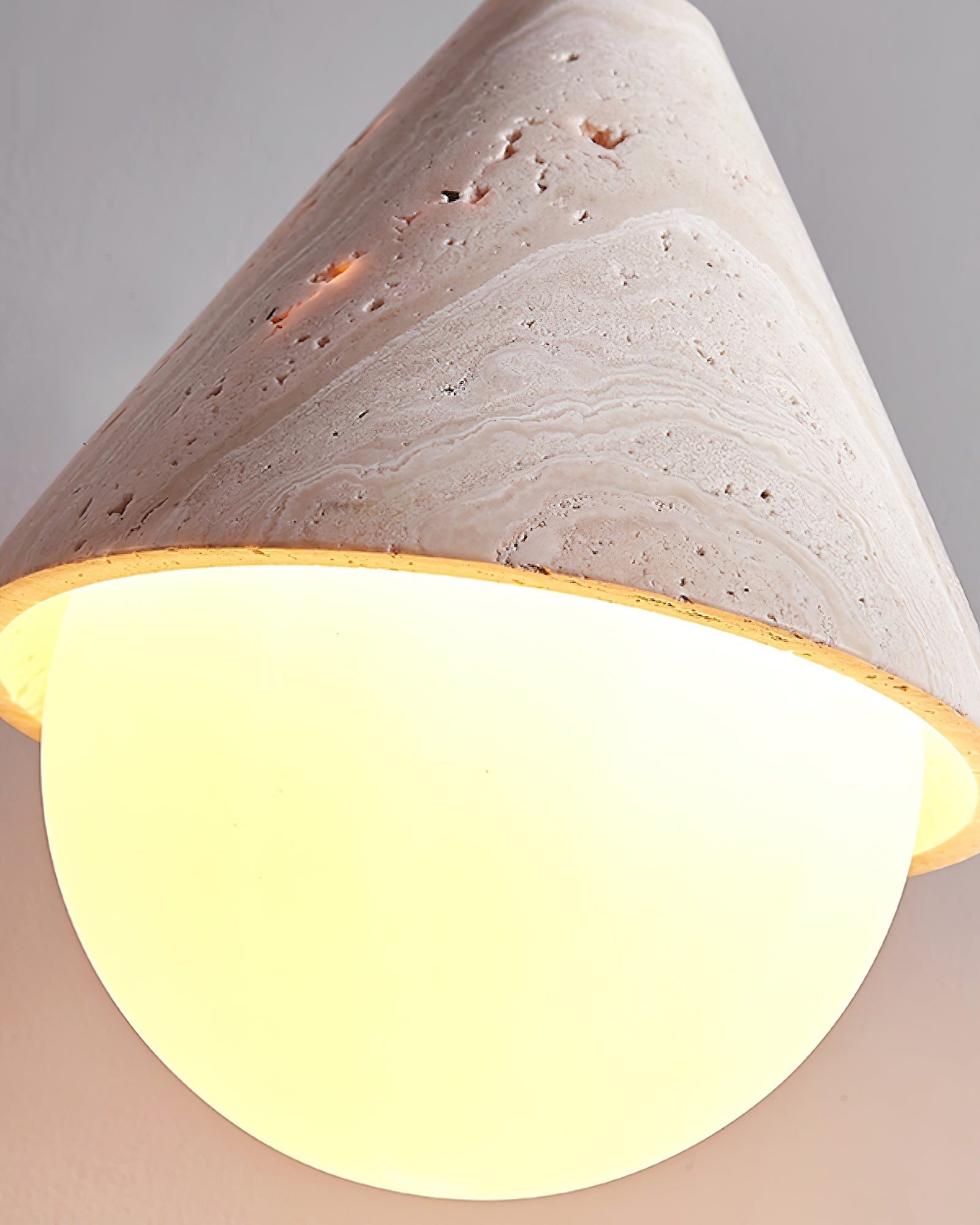 Cevynisra Cone Hemisphere Travertine Pendant Light - Letslighting