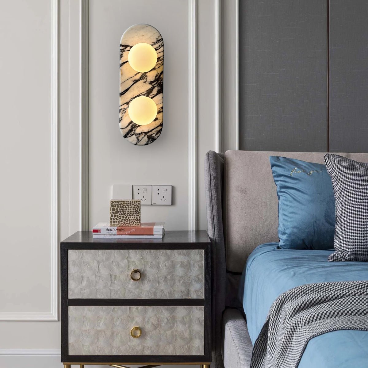 Utheisra Elegance Unique Glass Marble Wall Lamp - Letslighting