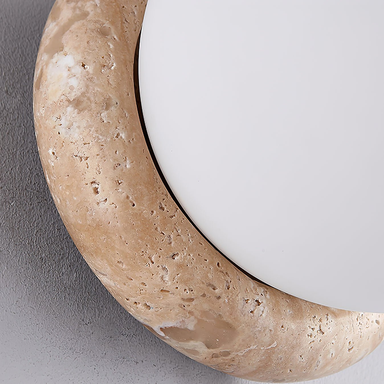 Caliror Round-Plate Travertine Wall Light - Letslighting