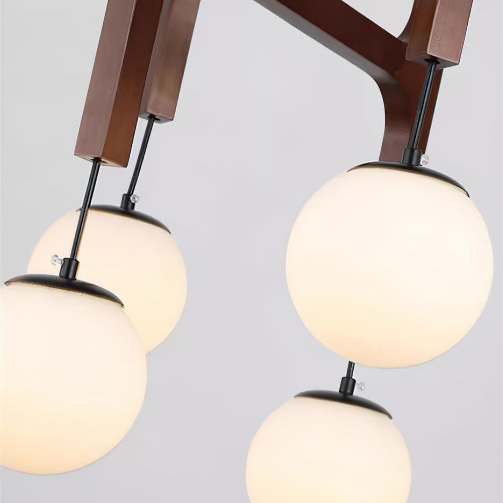 Muto Geometric Wood Chandelier - Letslighting