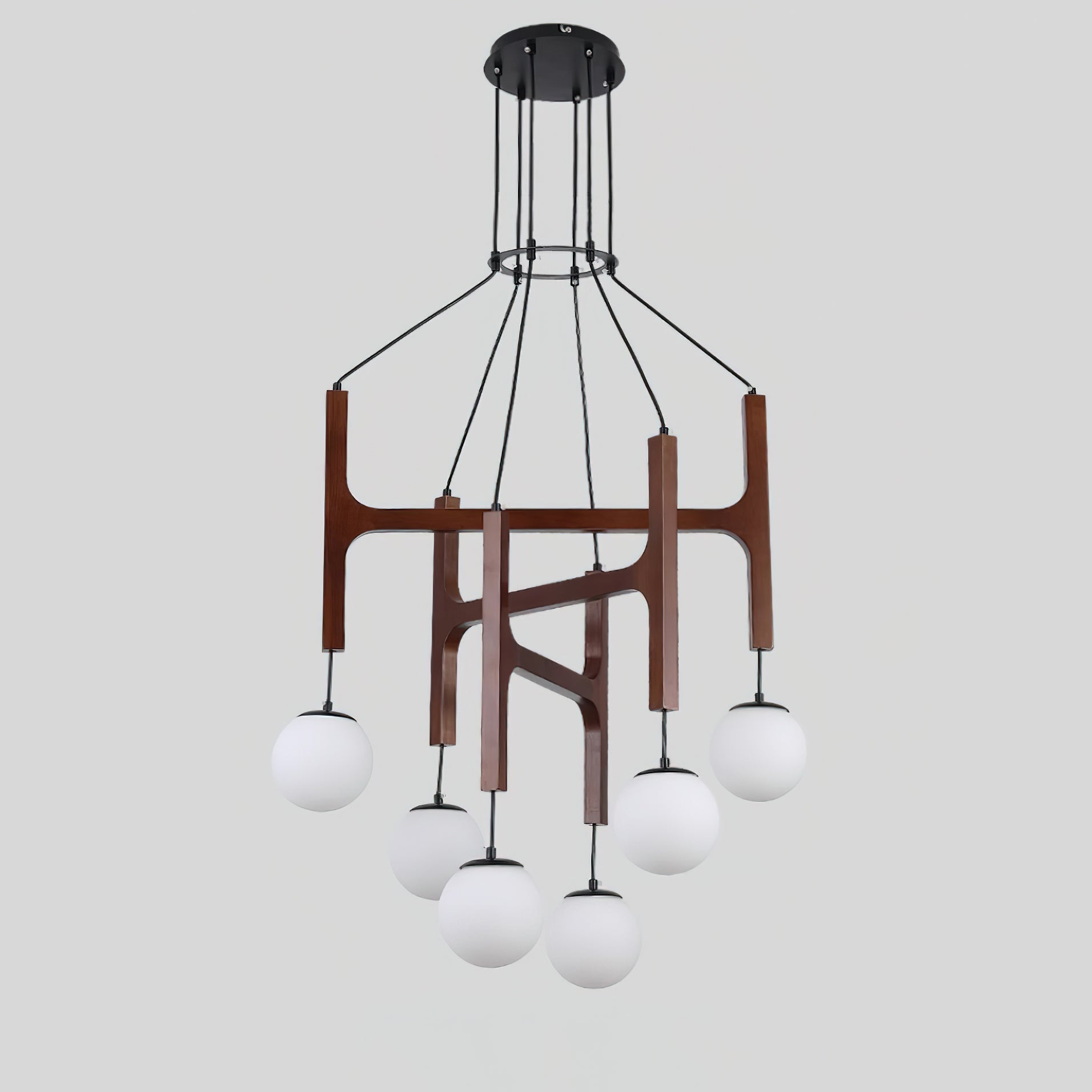 Muto Geometric Wood Chandelier - Letslighting