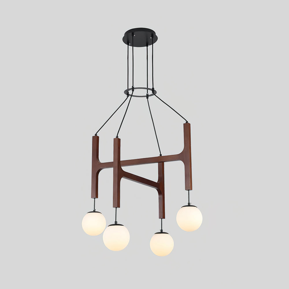 Muto Geometric Wood Chandelier - Letslighting