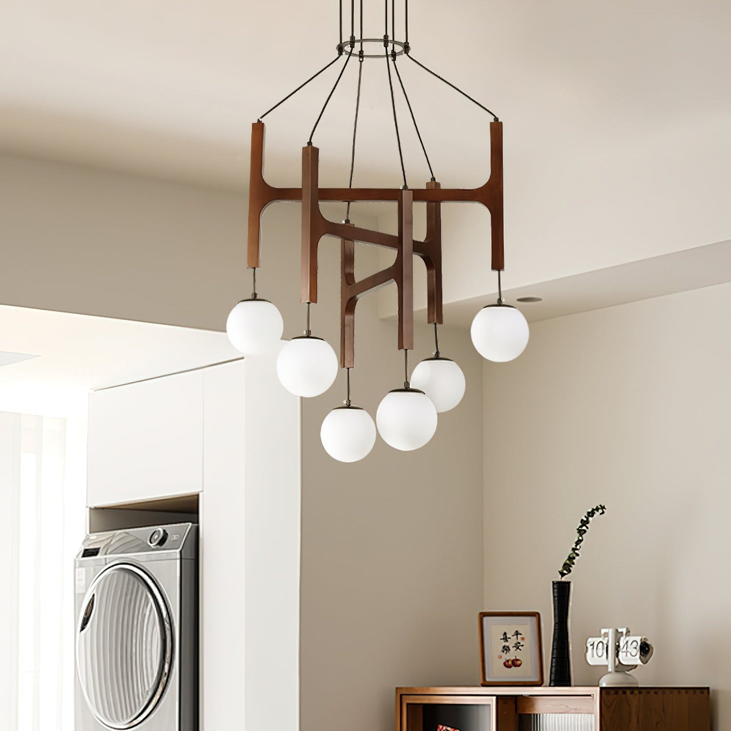 Muto Geometric Wood Chandelier - Letslighting