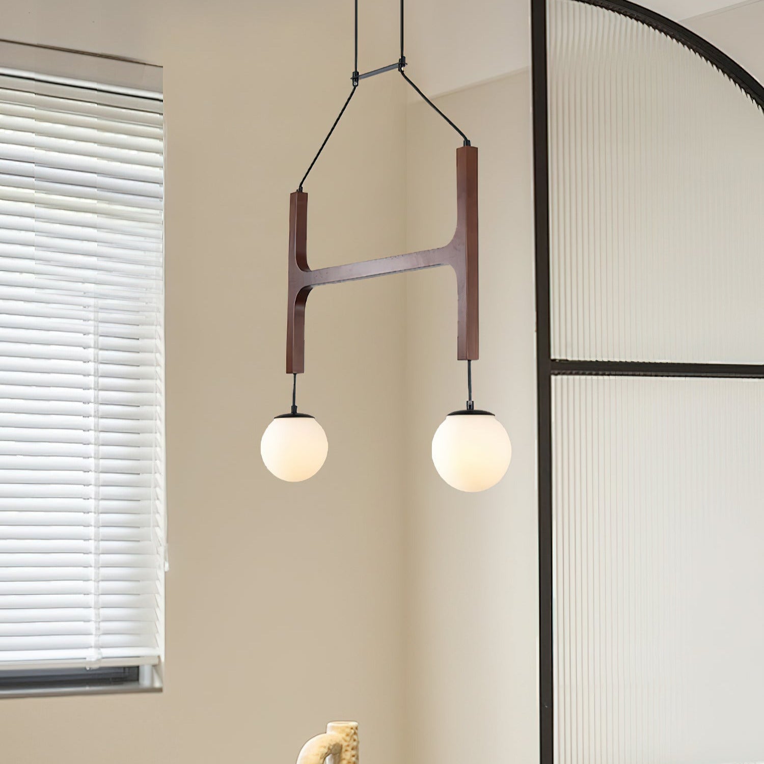 Muto Geometric Wood Chandelier - Letslighting