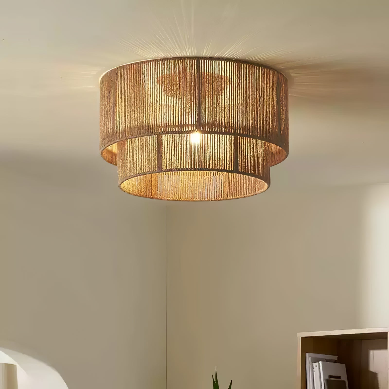 Cevynara Elegance Natural Woven Ceiling Lamp - Letslighting