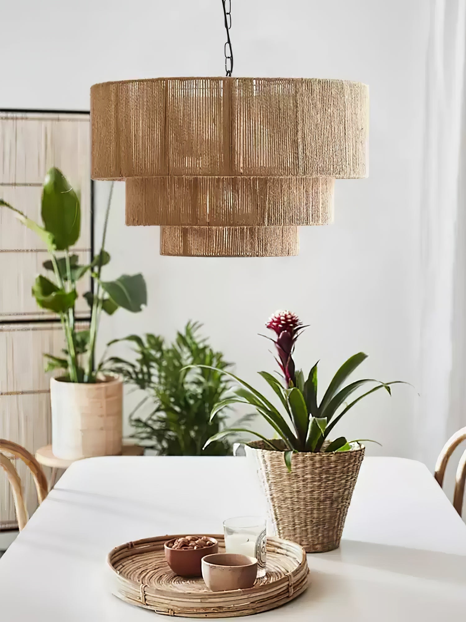 Cascade Rustic Jute Pendant Light - Letslighting