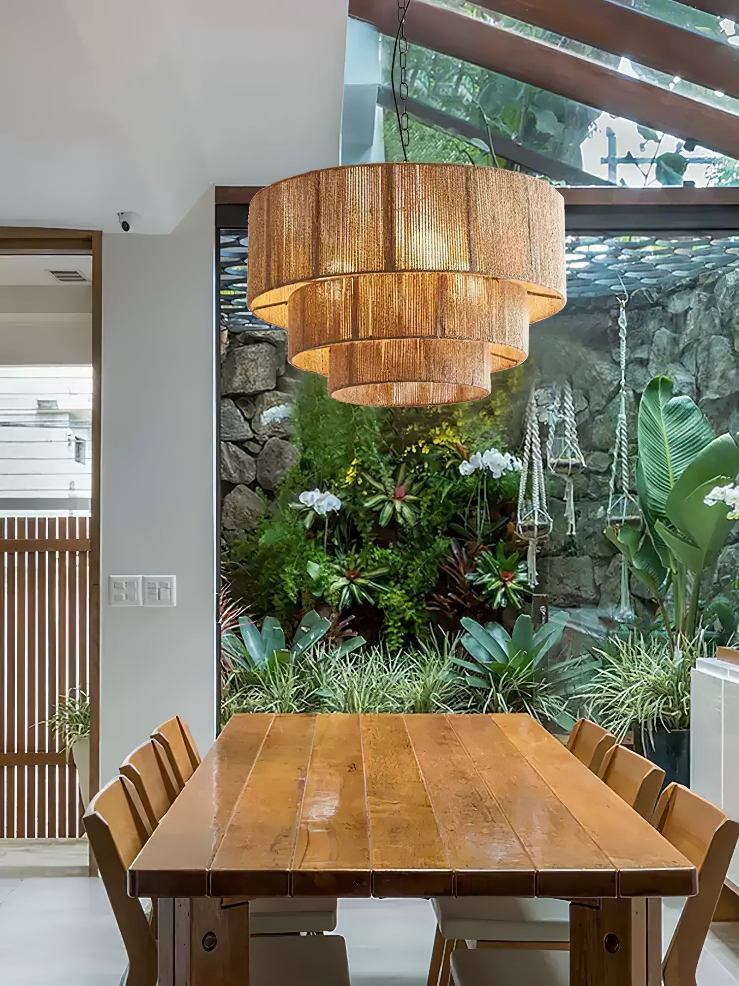 Cascade Rustic Jute Pendant Light - Letslighting
