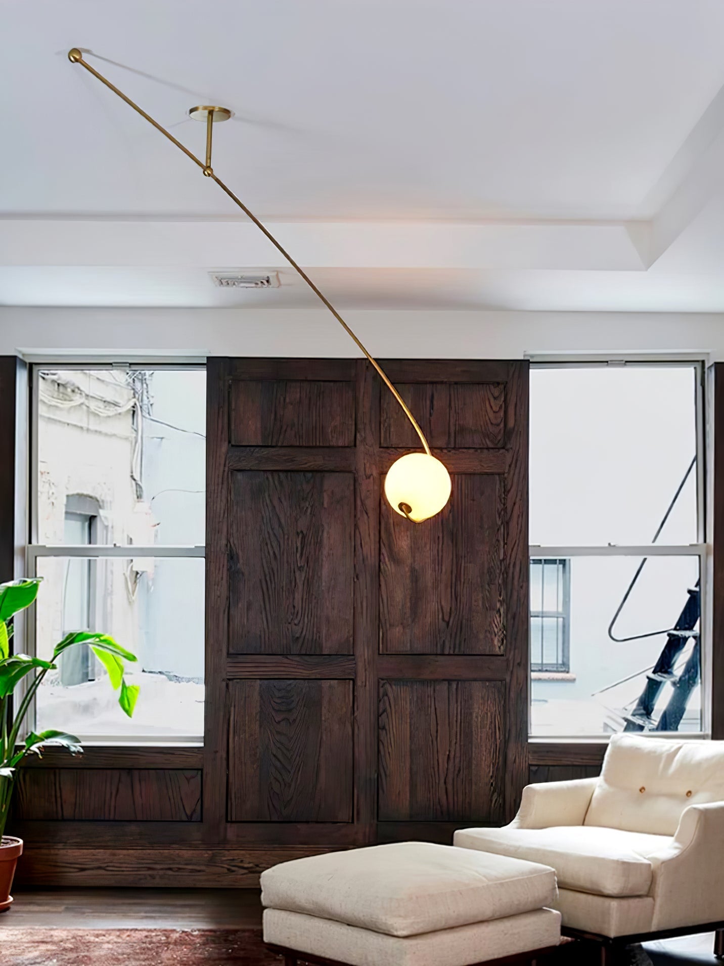 Elsoris Modern Minimalist Curve Glass Ceiling Lamp - Letslighting