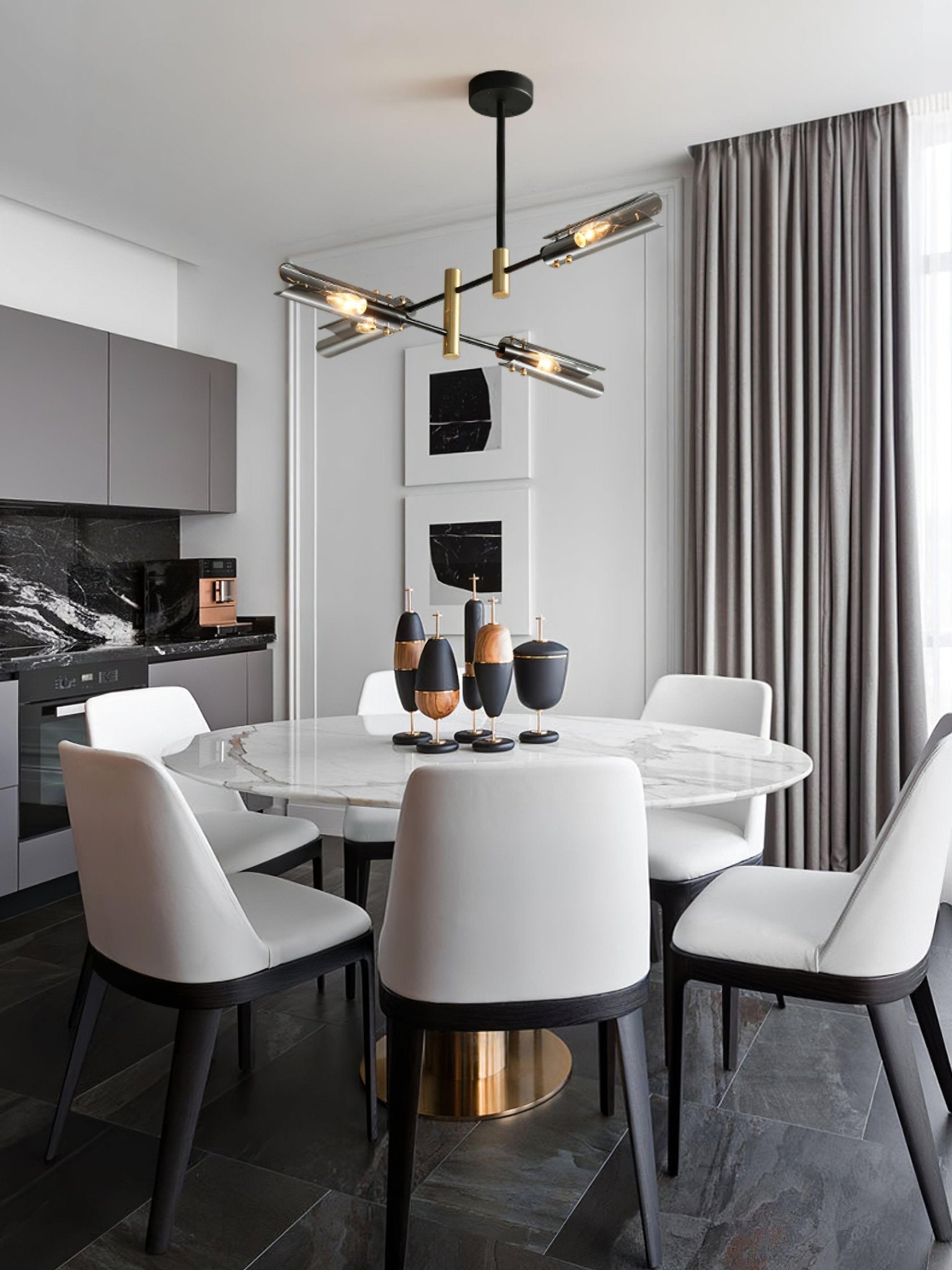 Lustra Chandelier Double 6-Light Modern - Letslighting