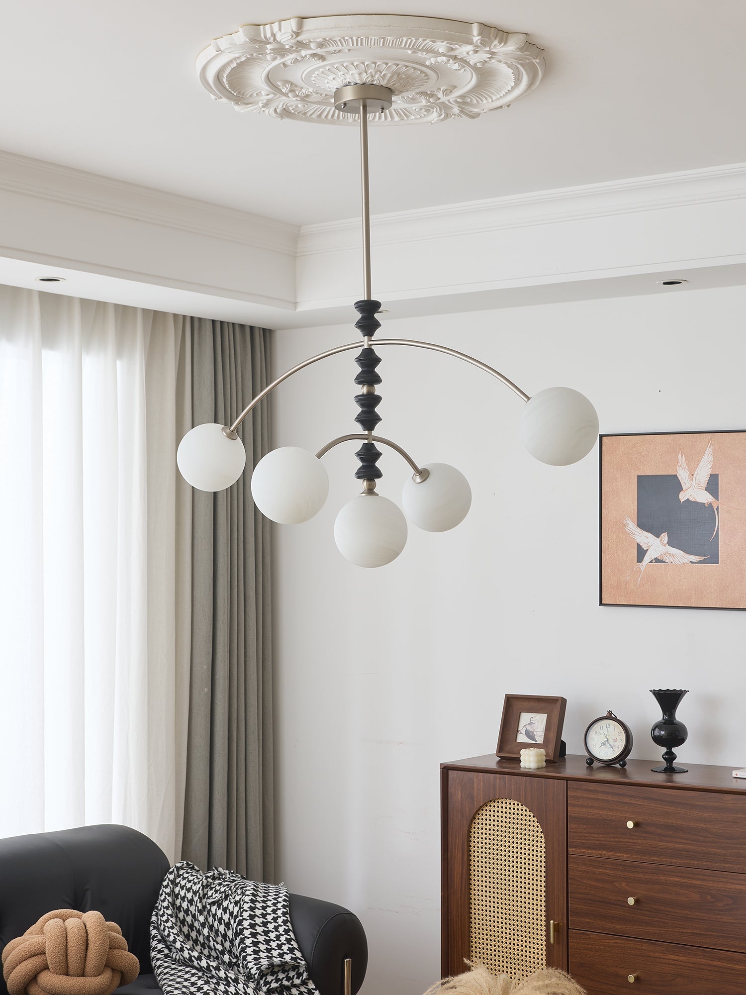 Cucarara Traditional Nordic Art Arc Wood Chandelier - Letslighting