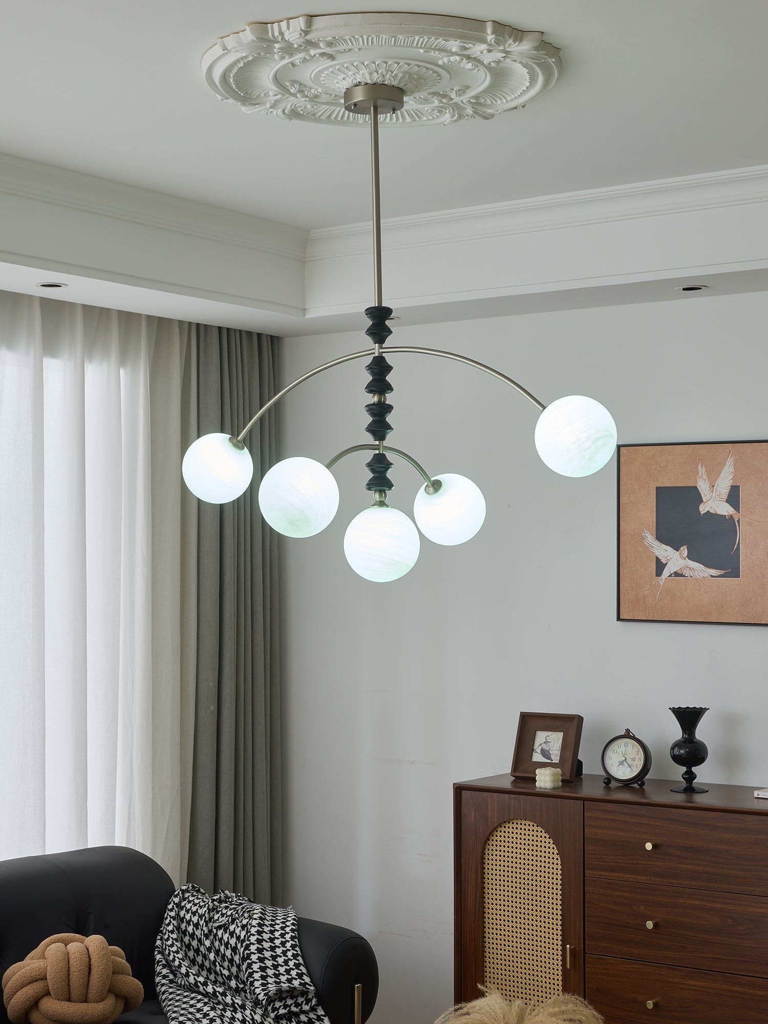 Cucarara Traditional Nordic Art Arc Wood Chandelier - Letslighting
