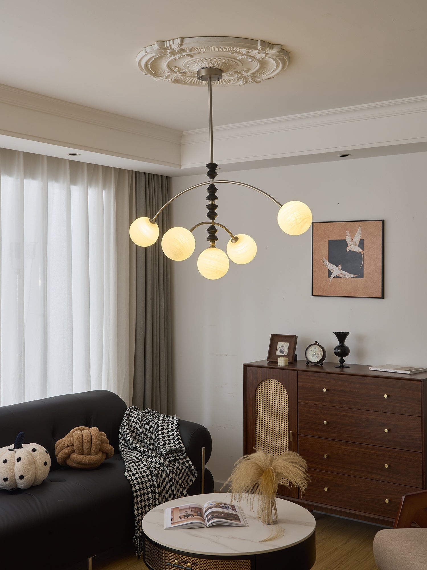 Cucarara Traditional Nordic Art Arc Wood Chandelier - Letslighting