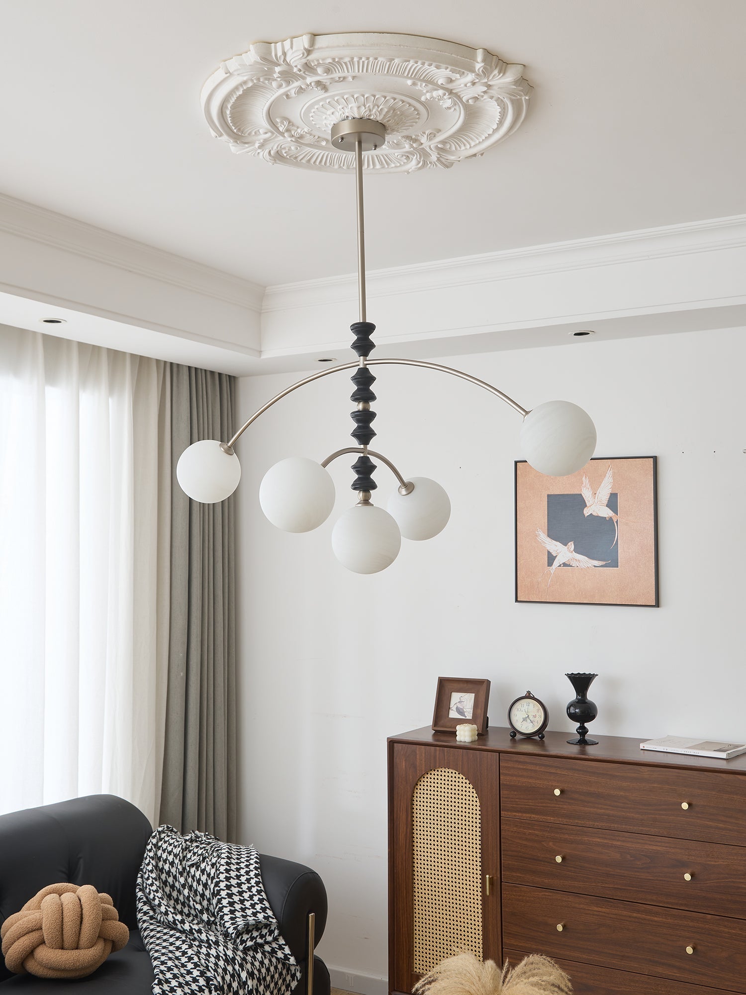 Cucarara Traditional Nordic Art Arc Wood Chandelier - Letslighting