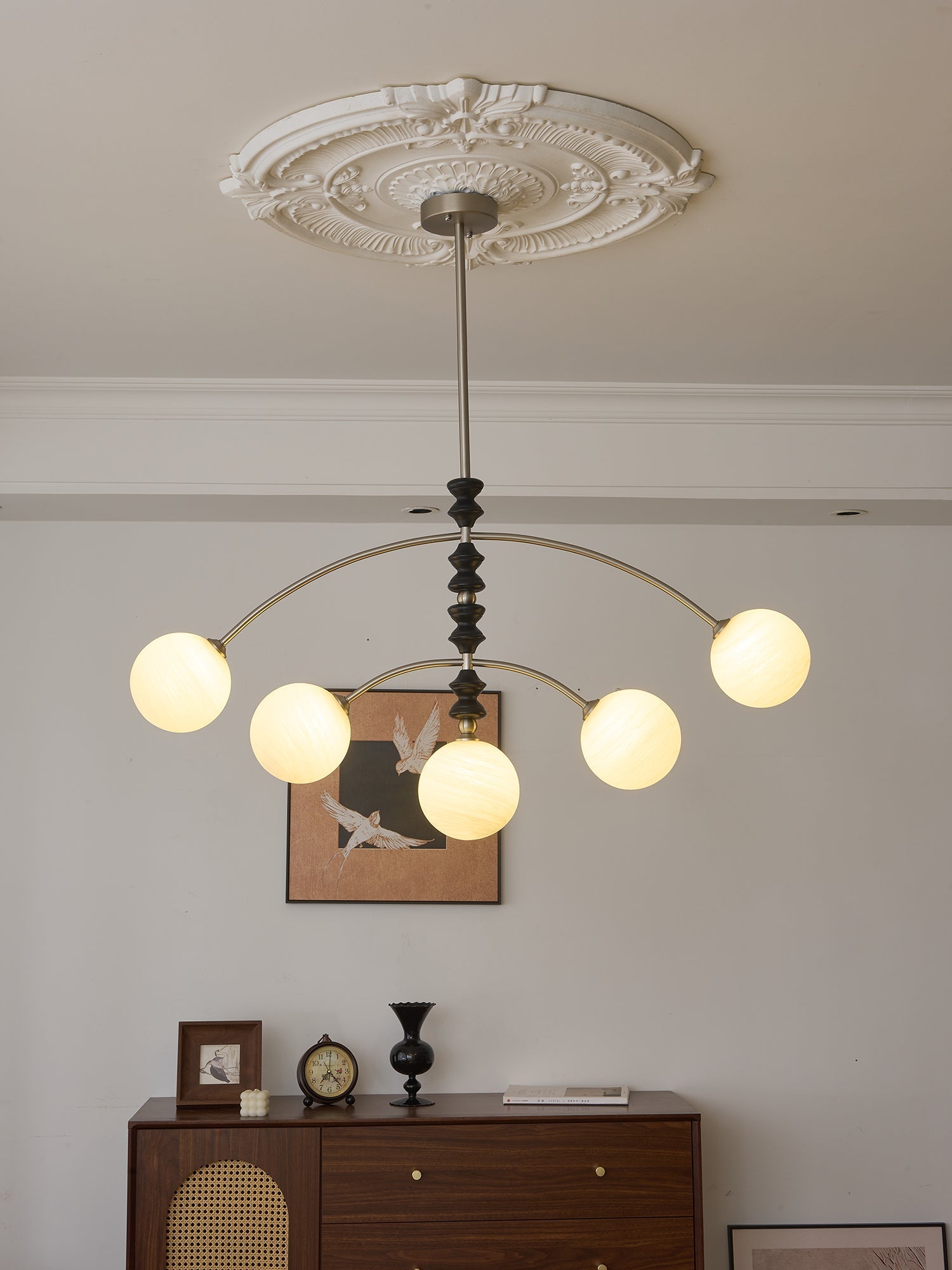 Cucarara Traditional Nordic Art Arc Wood Chandelier - Letslighting