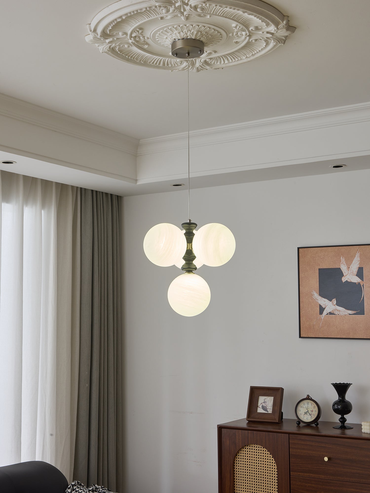 Cucarara Traditional Nordic Art Arc Wood Chandelier - Letslighting