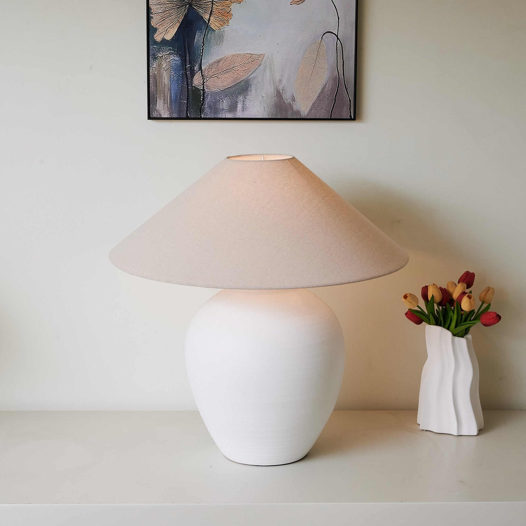 Natalie Minimalist Ceramics Table Lamp - Letslighting