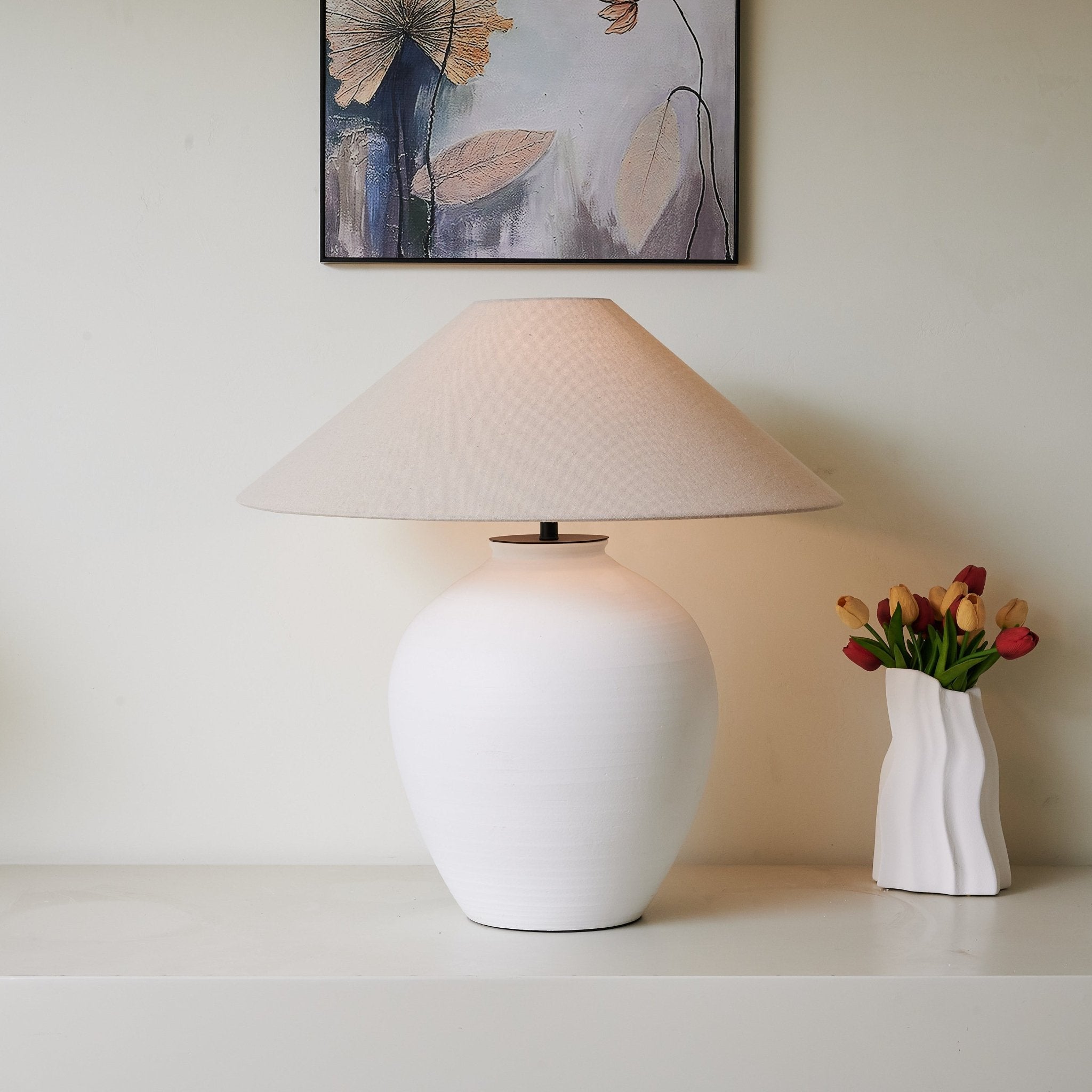 Natalie Minimalist Ceramics Table Lamp - Letslighting