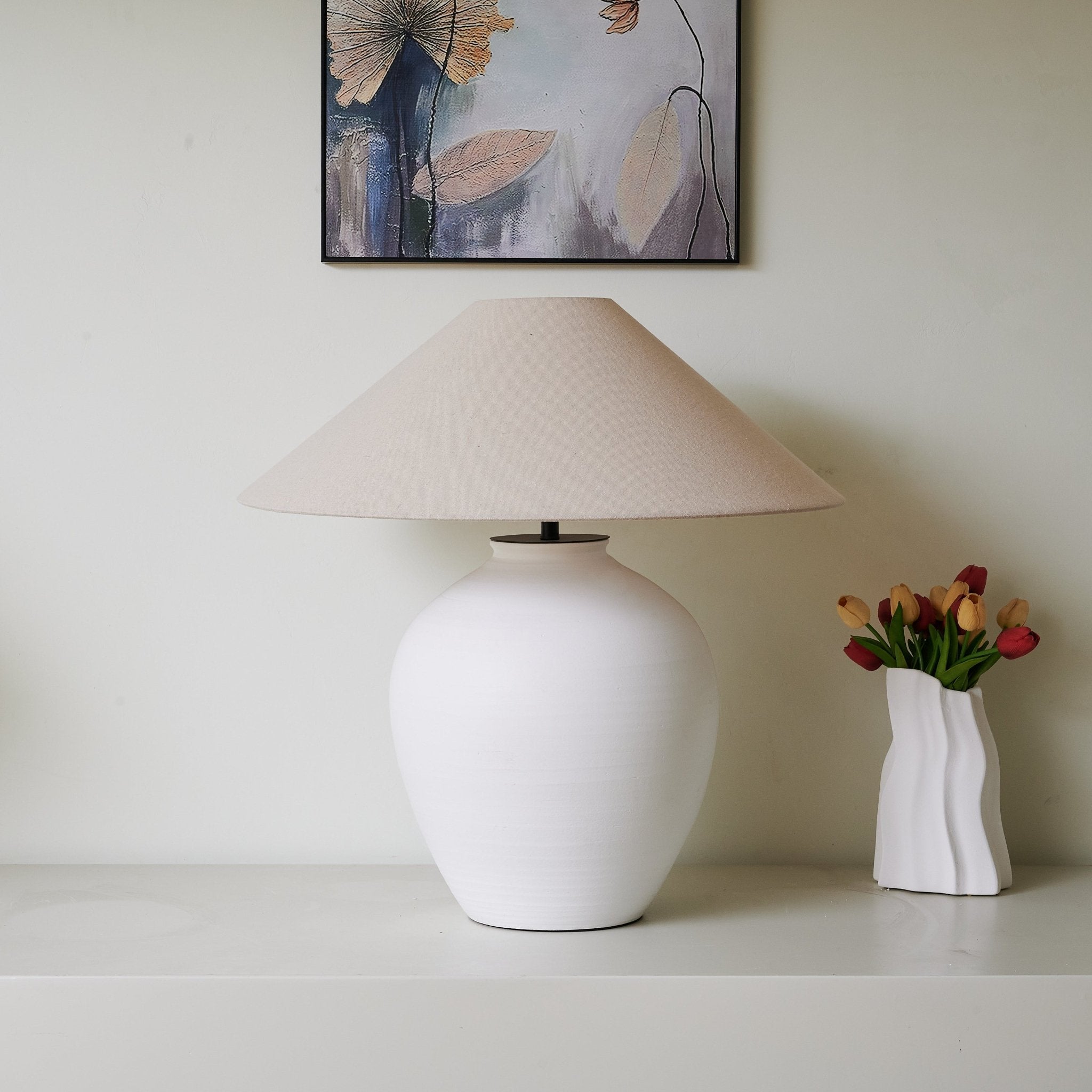 Natalie Minimalist Ceramics Table Lamp - Letslighting