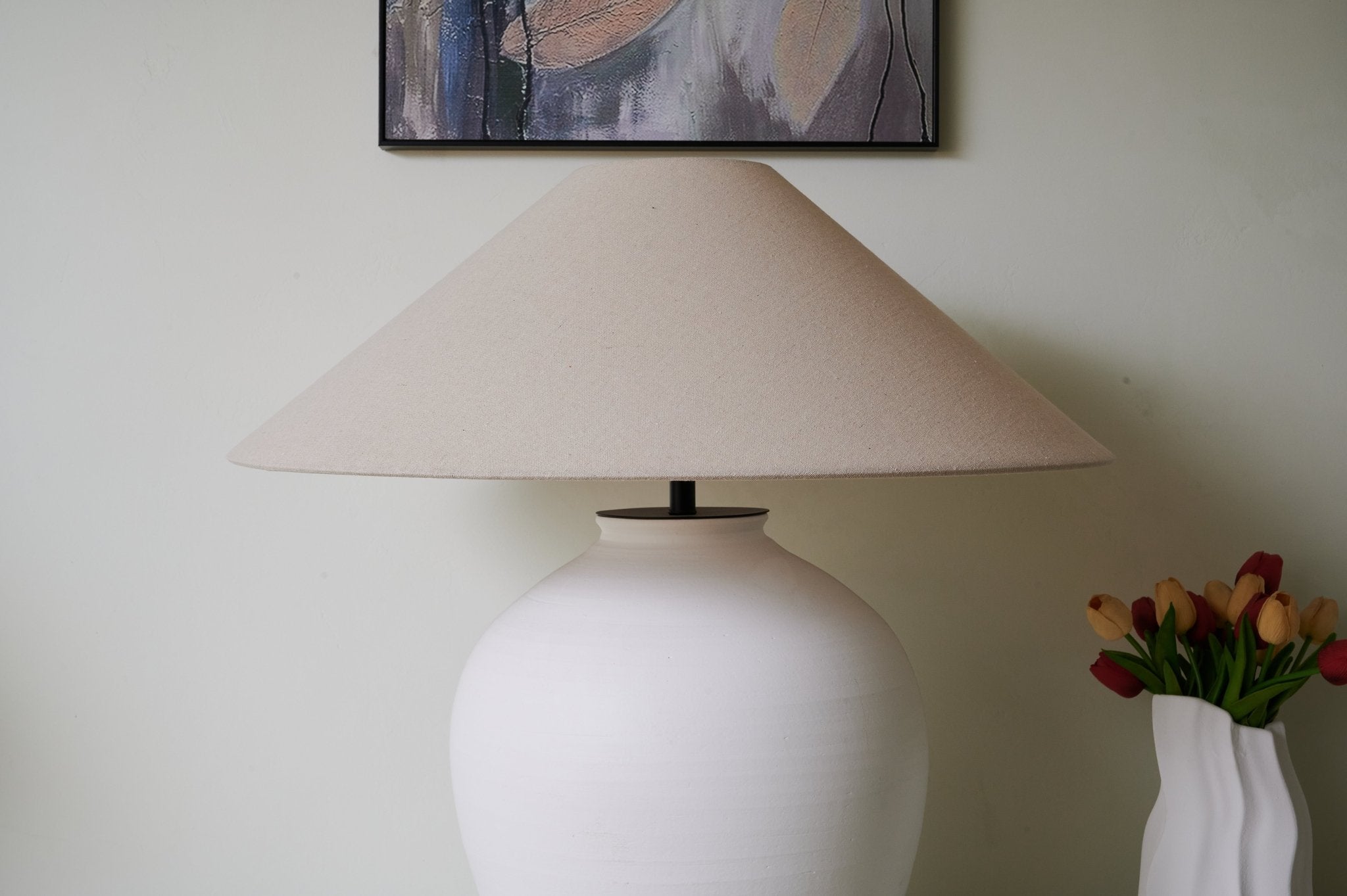 Natalie Minimalist Ceramics Table Lamp - Letslighting