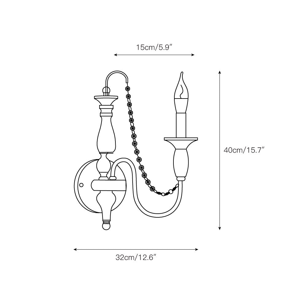 Jarnbruvys Traditional Candle Crystal Wall Lamp - Letslighting