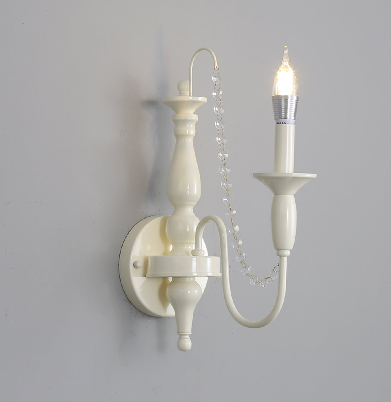 Jarnbruvys Traditional Candle Crystal Wall Lamp - Letslighting