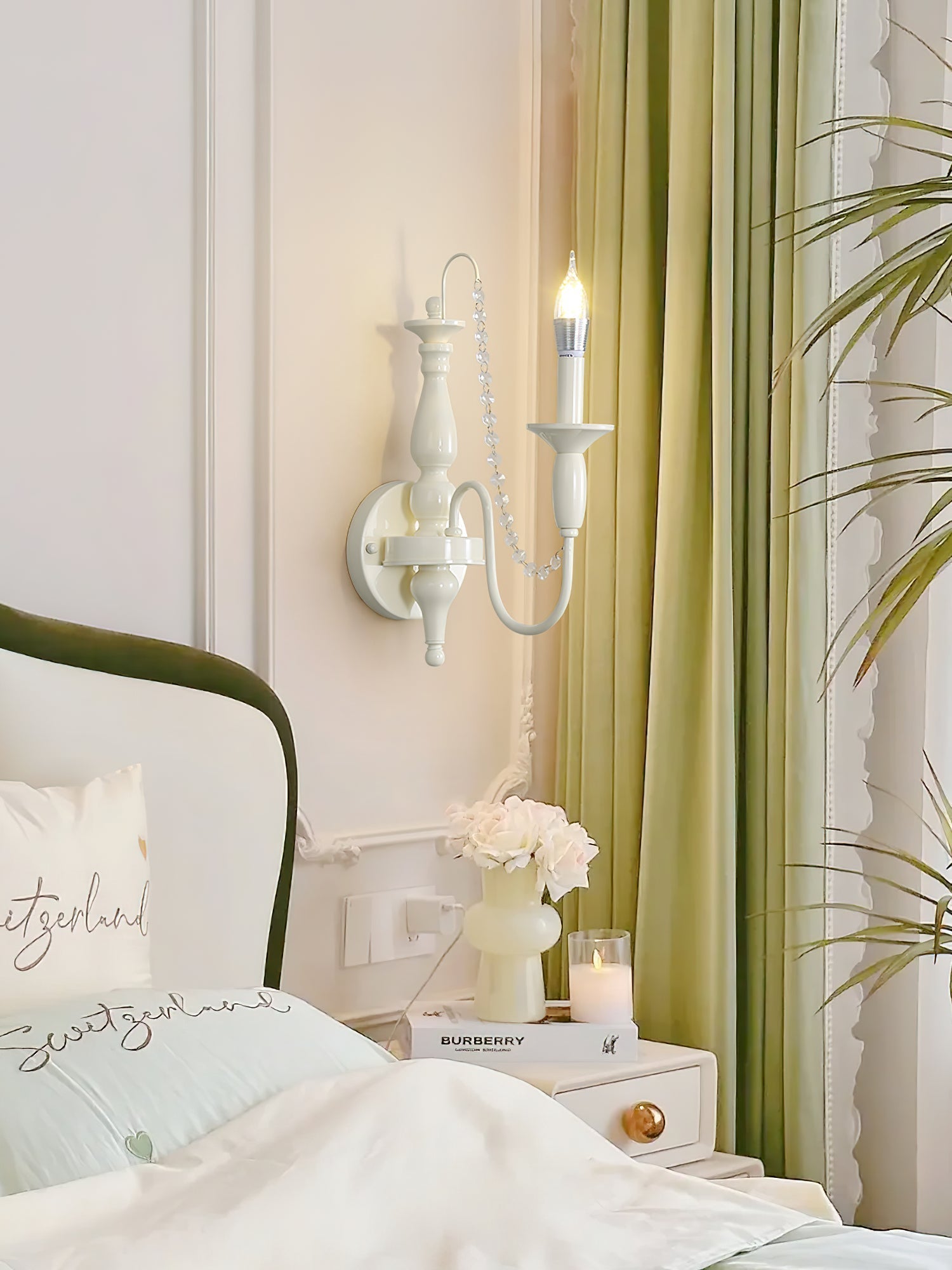 Jarnbruvys Traditional Candle Crystal Wall Lamp - Letslighting