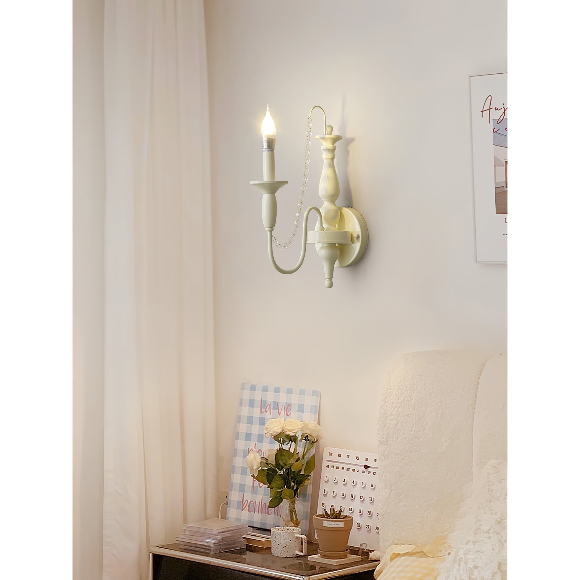 Jarnbruvys Traditional Candle Crystal Wall Lamp - Letslighting