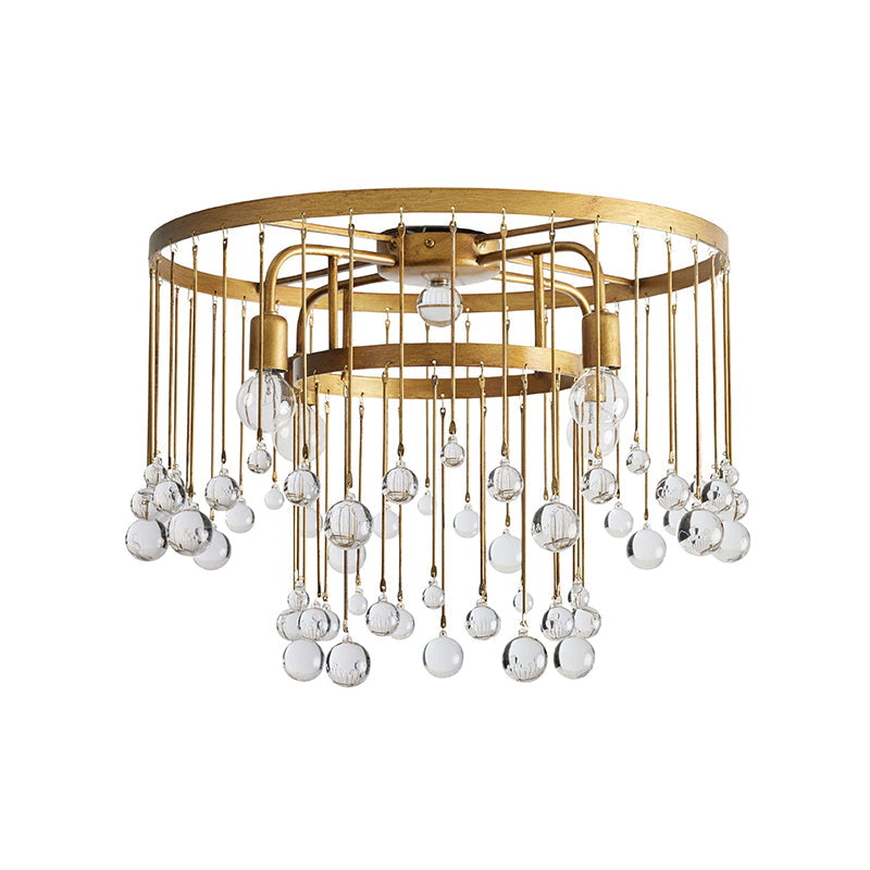 Fljotuvyo Postmodern Luxury Brass Crystal Flush Mount Ceiling Lamp - Letslighting