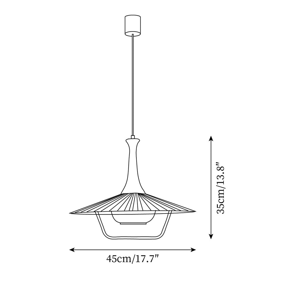 Vionne Mid-Century Wood and White Pendant Lamp - Letslighting