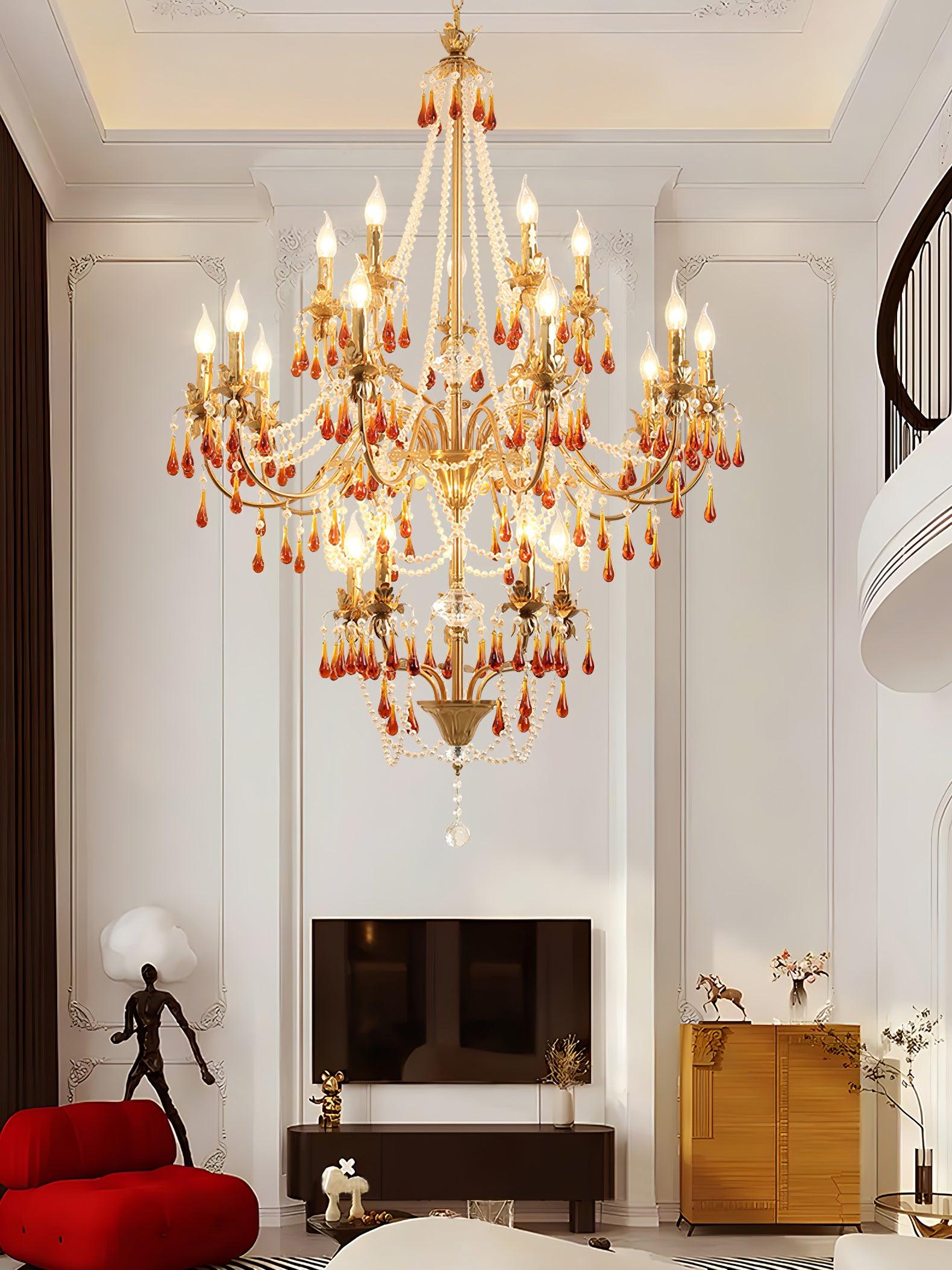 Ormirara Postmodern Luxury Amber Crystal Chandelier - Letslighting