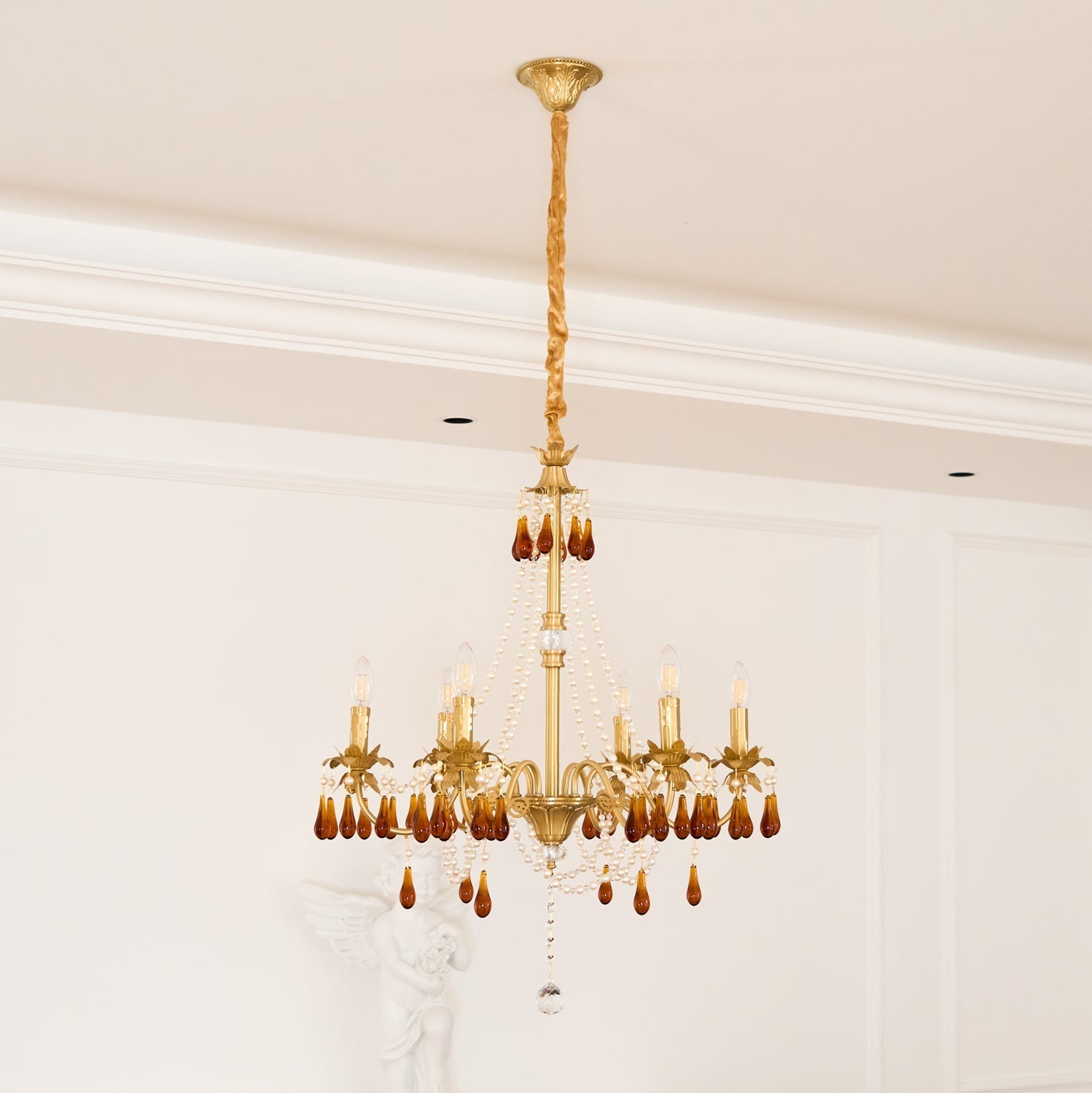 Ormirara Postmodern Luxury Amber Crystal Chandelier - Letslighting